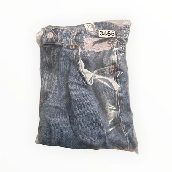 Zara Jeans Womens 10 Blue Wide Leg Distressed High Rise Denim Pants 6688/334 - Picture 13 of 13